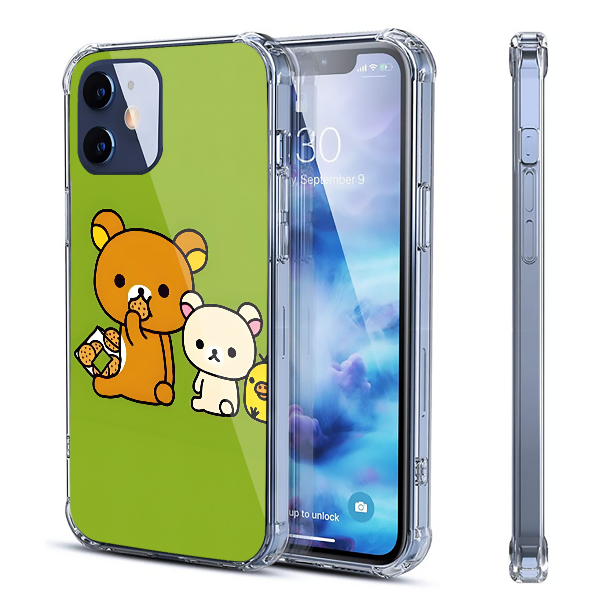 （画像用） リラックマ リラックマ キイロイトリ Rilakkuma Korilakkuma Kiiroitori 【iPhone 12シリーズ対応】透明スマホケース（クリアソフトケース）
